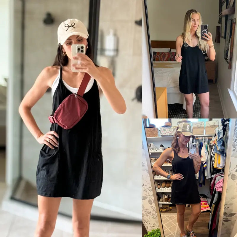 🔥Summer Sale❤️Womens Summer Sleeveless Mini Dress V Neck Spaghetti